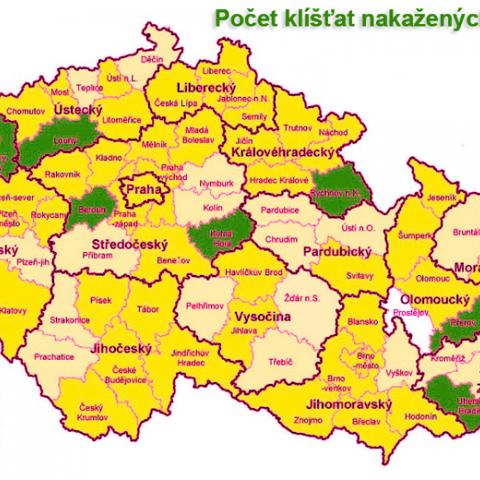 Zamoření klíšťaty v České republice